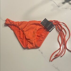 Hurley Bright Orange Side-Tie Bikini Bottom